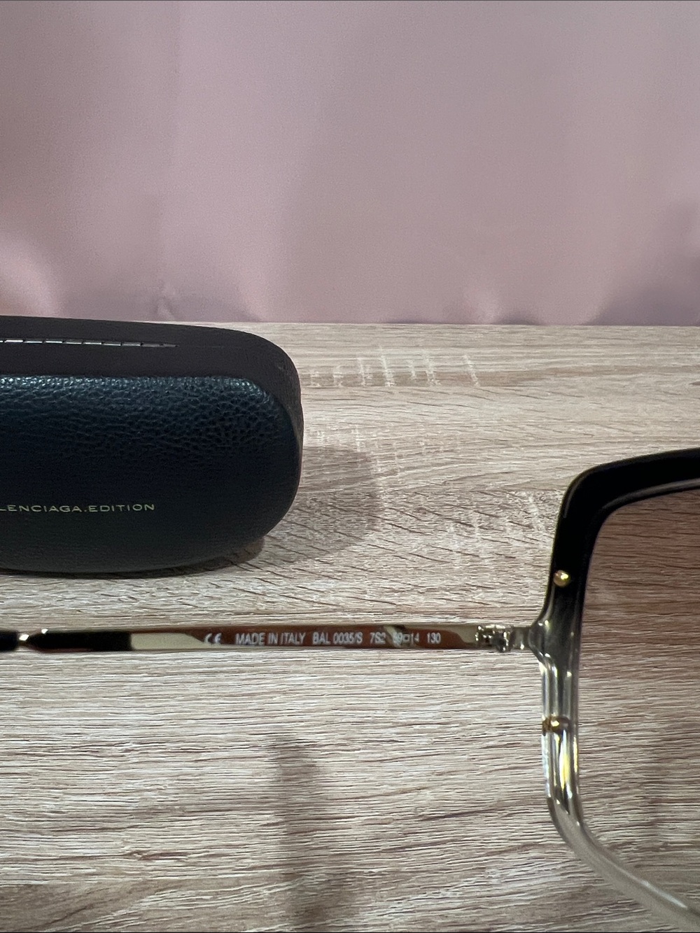 Balenciaga Black-to-Clear Frame Sunglasses with Brown Gradient Lenses - Picture 4 of 4